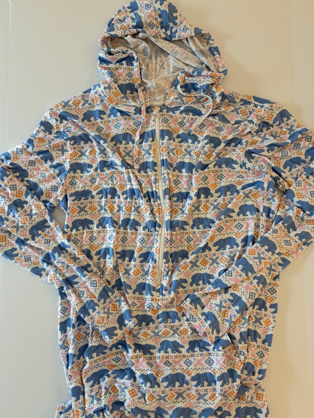 MeUndies Unisex Novelty Polar Bear Micromodal Zip Up Romper Lounge M/L Soft